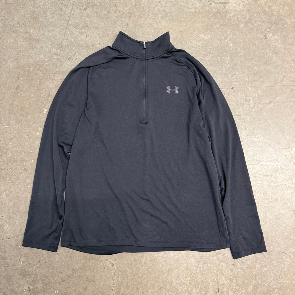 Under Armour HeatGear Womens Black Quarter Zip Pullover Loose Fit Medium